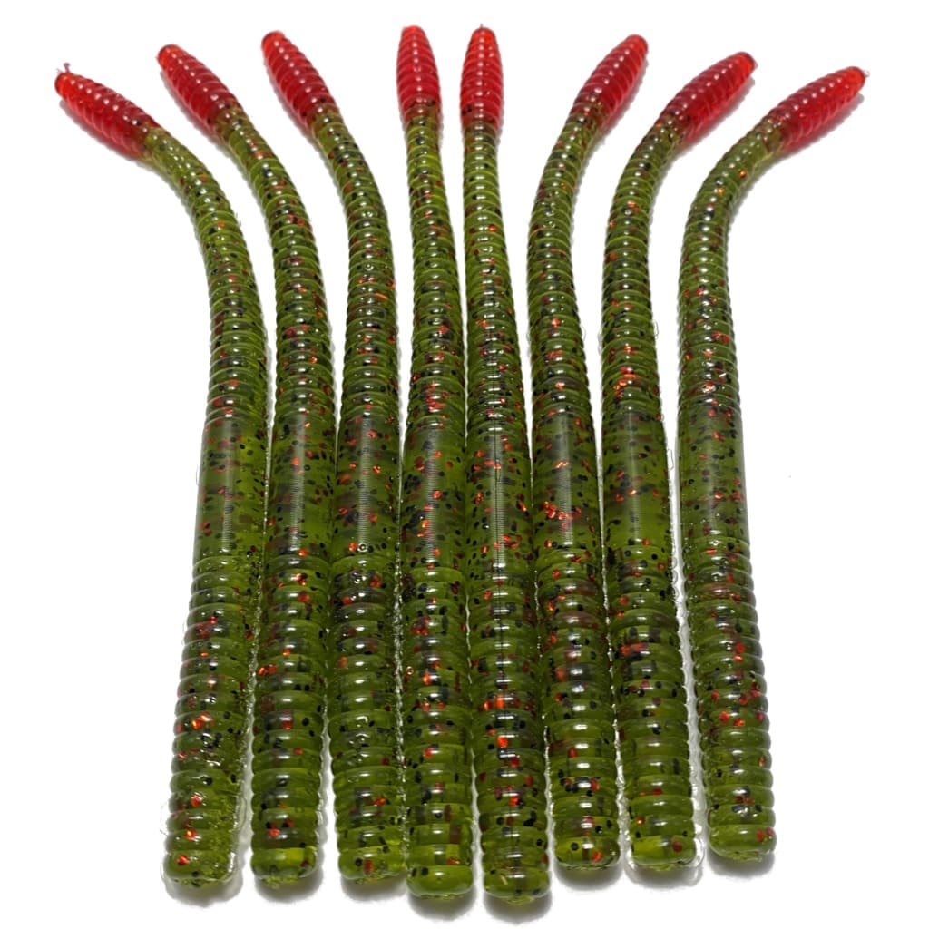 Obee 6 Finesse Worm - Black Red with Red Tip – Obee Fishing Co.