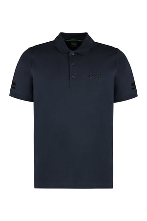 Stretch cotton short sleeve polo shirt-0