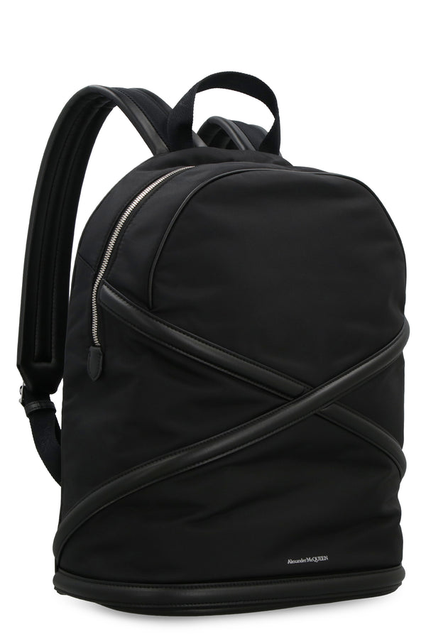 Harness leather details nylon backpack-2