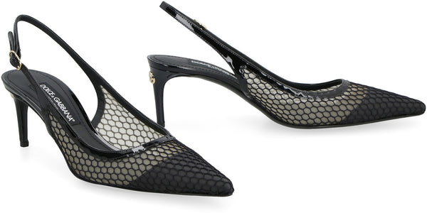 Mesh slingback pumps-2