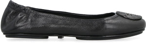 Minnie leather ballet flats with logo-1