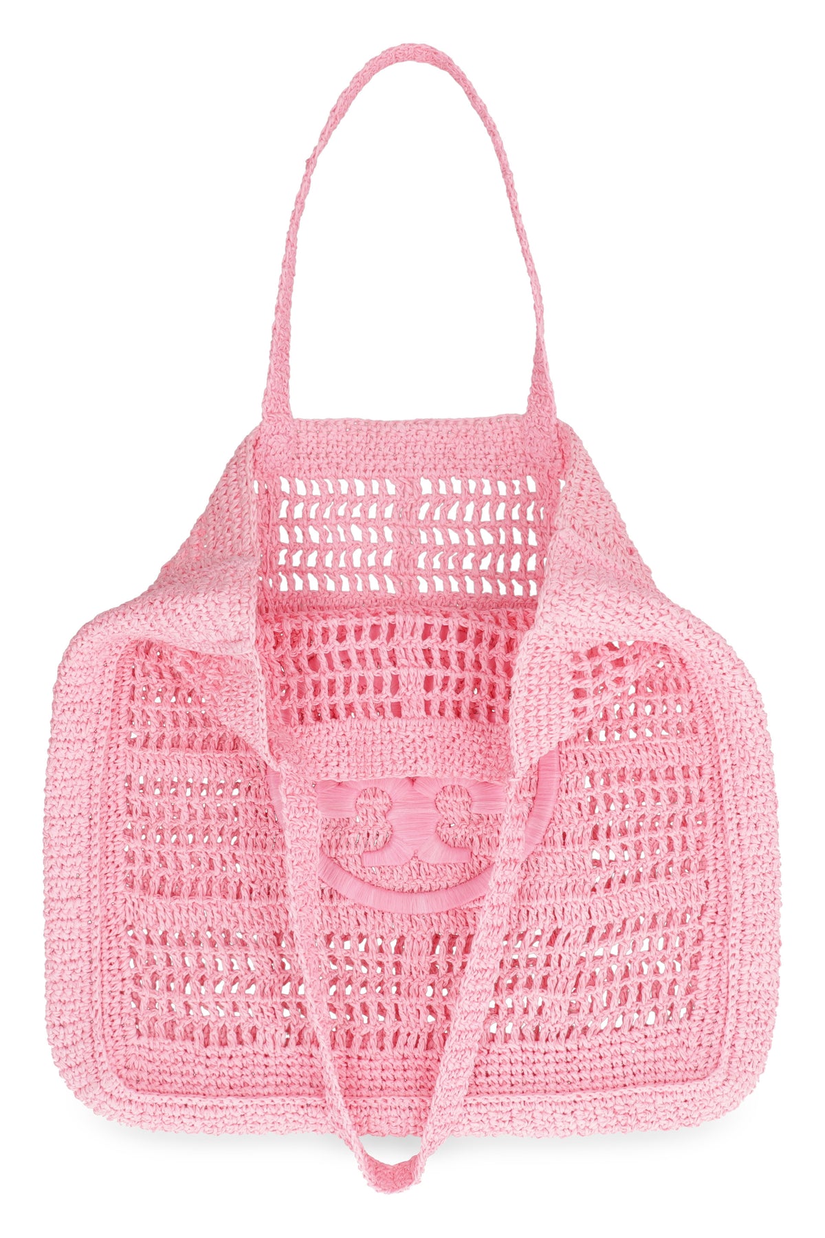 Shop Tory Burch Ella Crochet Raffia Tote Bag