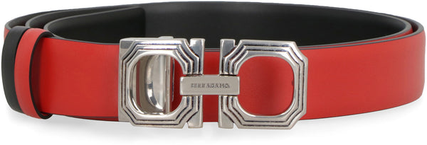 Gancini Reversible Leather Belt in Multicoloured - Ferragamo