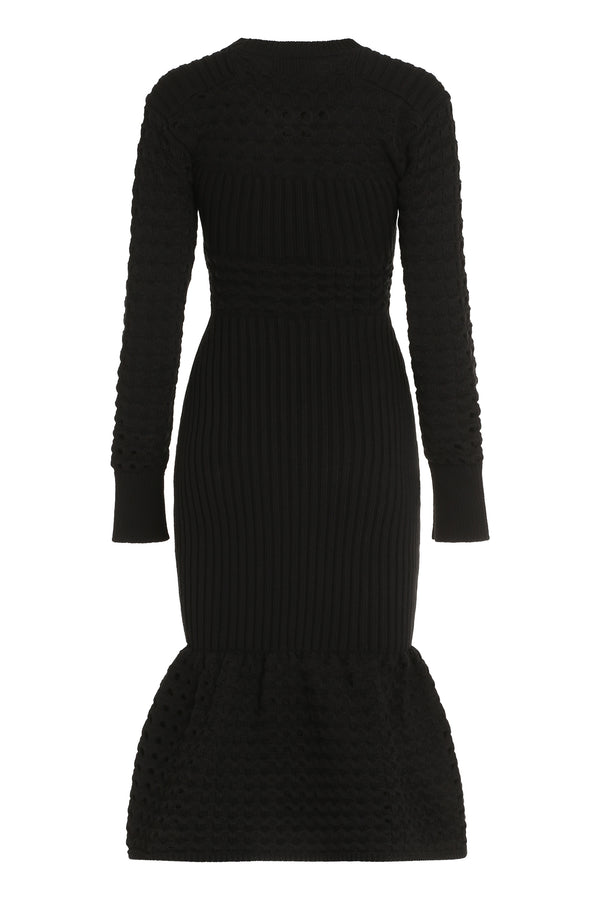 Ribbed knit midi dress-1