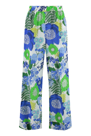 Printed silk pants-0