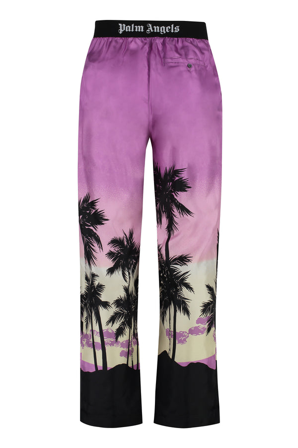 Printed silk pants-1