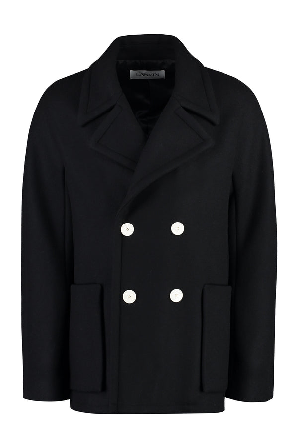 Double-breasted virgin wool coat-0