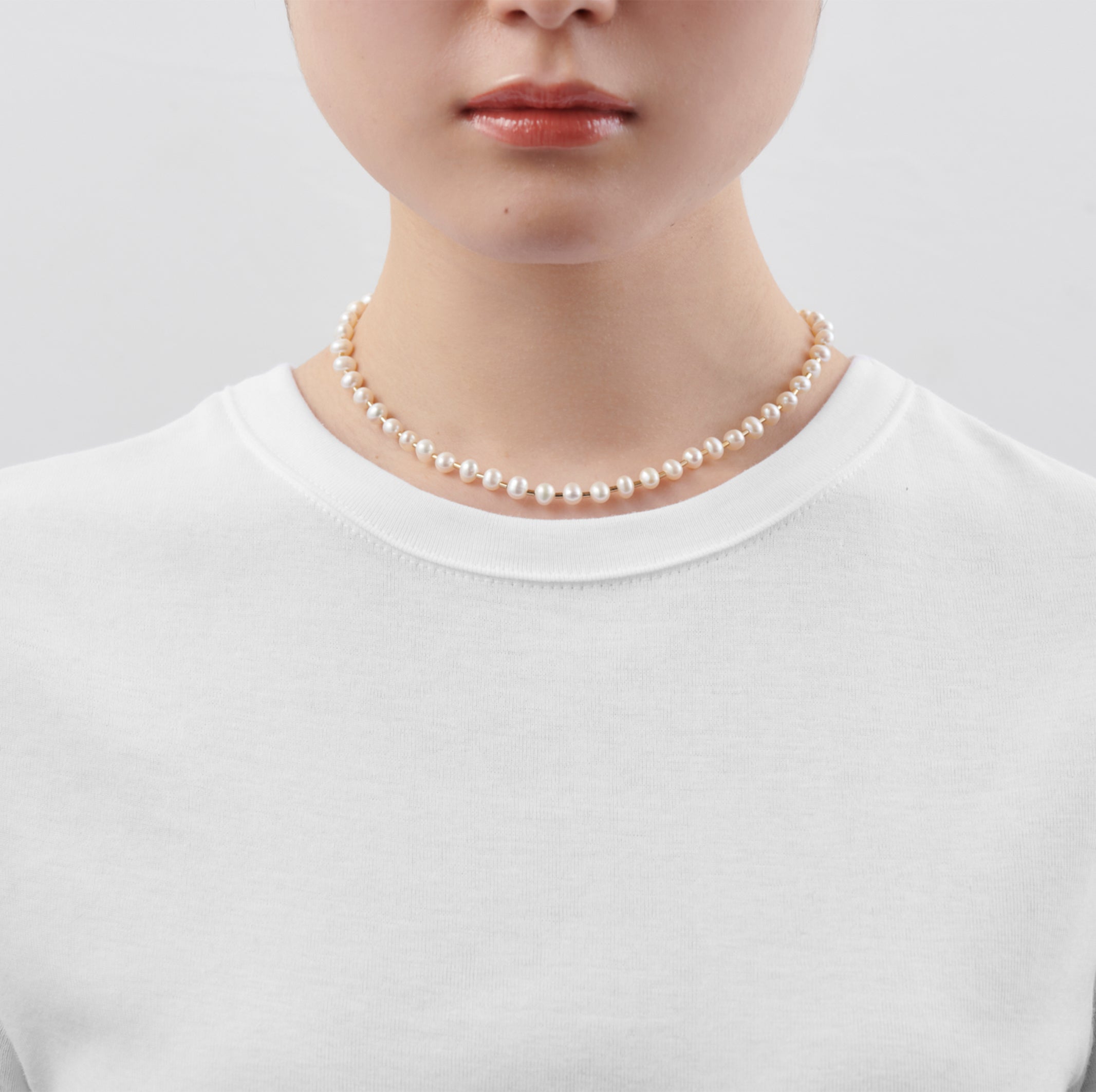 履き心地◎ MAYU pearl ball chain necklace (silver) - 通販