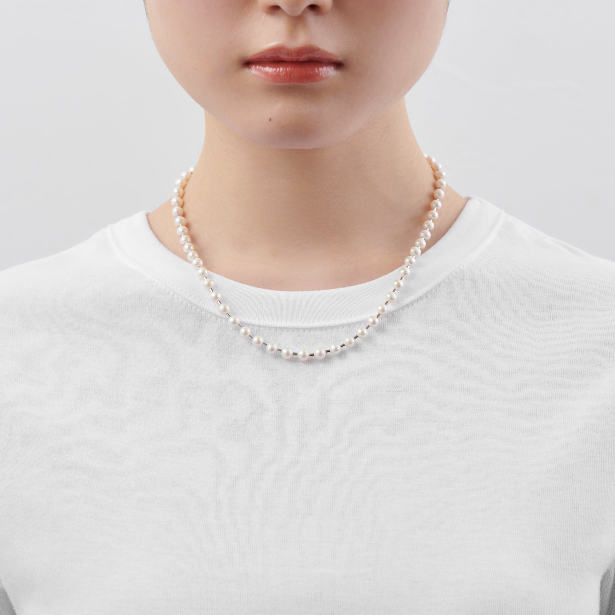 オシャレ MAYU pearl ball chain necklace (silver) | reumareica.com