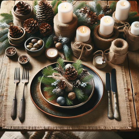 Déco table de Noël rustique