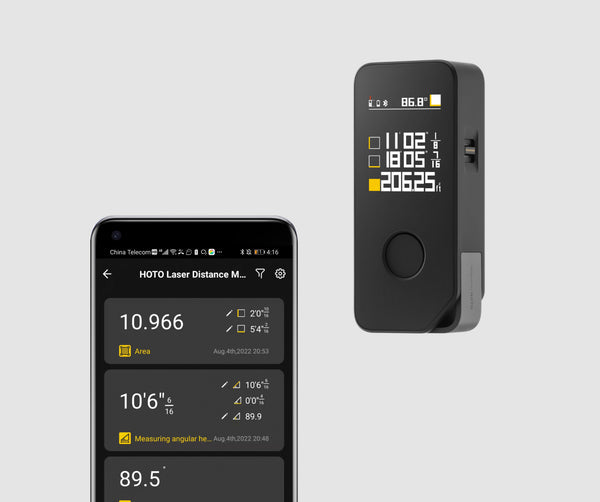 距離、角度、面積全て測定可能！ 最新型スマホ連携式レーザー式距離計