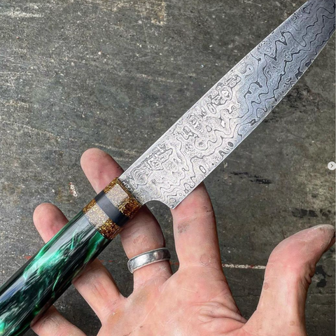 PHILLIPS FORGED HAND CRAFTED CHEF KNIFE IN KNOXVILLE TENNESSEE DAMASTEEL