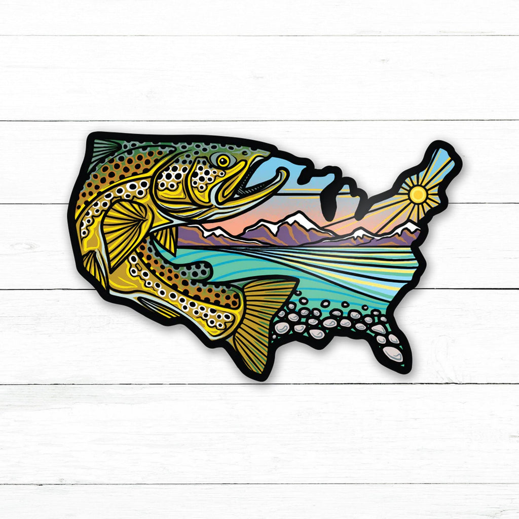 Fishing Sticker Trout, Waterproof Vinyl Decal