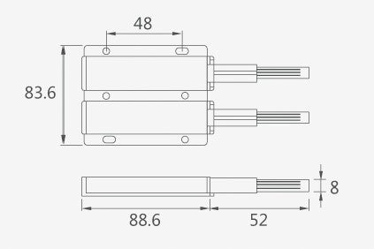 Dimension of Winnec Double Head Push Latch for Push to Open Function