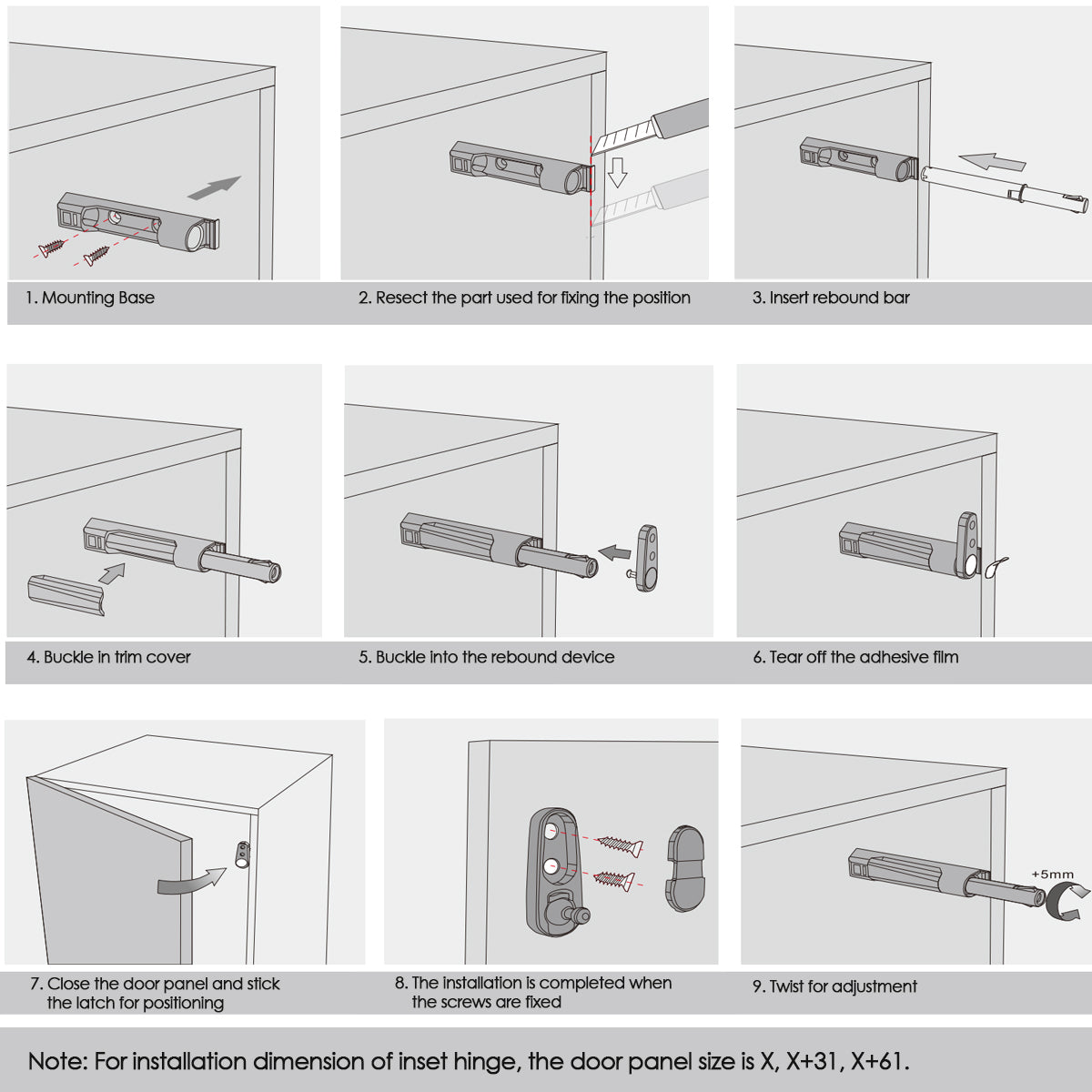 Installation of Winnec Mechanical Push to Open Rebound Latch for Heavy Door