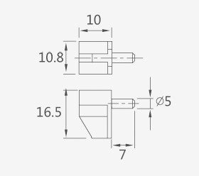 Dimension of WInnec Hardware Clear Plastic Shelf Support