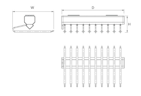 Dimension of Top Mounted Single Row Hanging Soft-closing Pant Rack