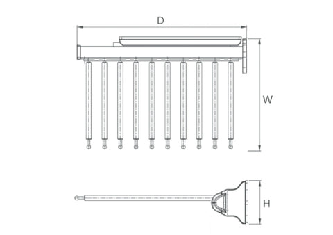 Dimension of Side Mounted Soft-closing Pant Rack