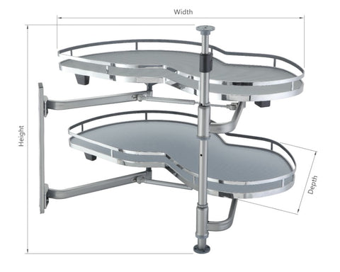 Measurement of Kidney Shape Kitchen Swing Trays Pull-out Rack