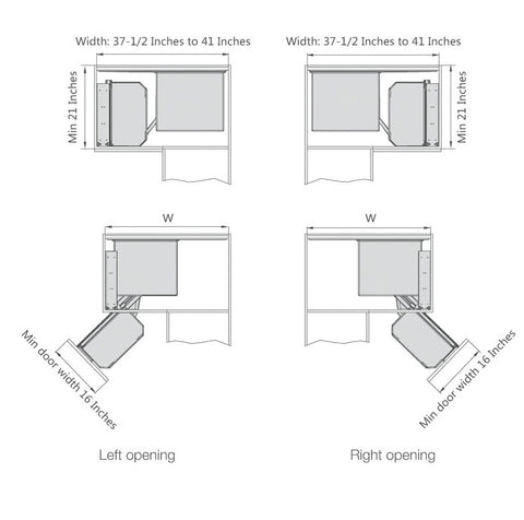 Top view image of Soft-closing Kitchen Cabinet Magic Corner