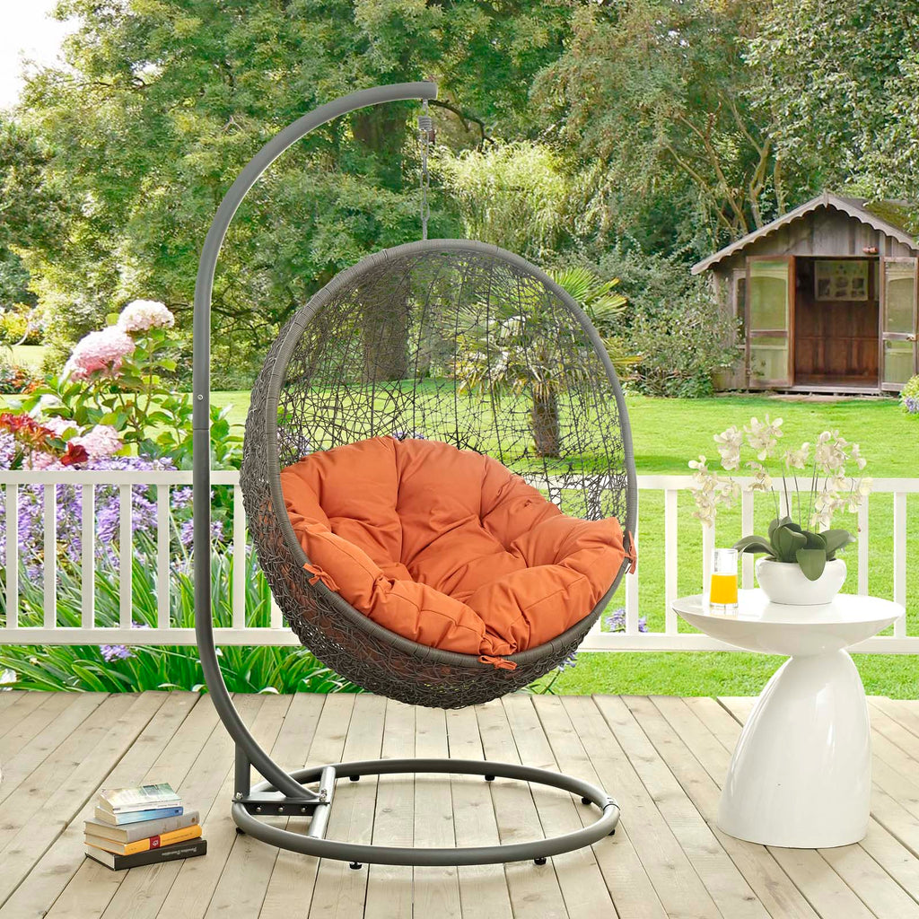 modway hide outdoor patio swing chair with stand eei2273