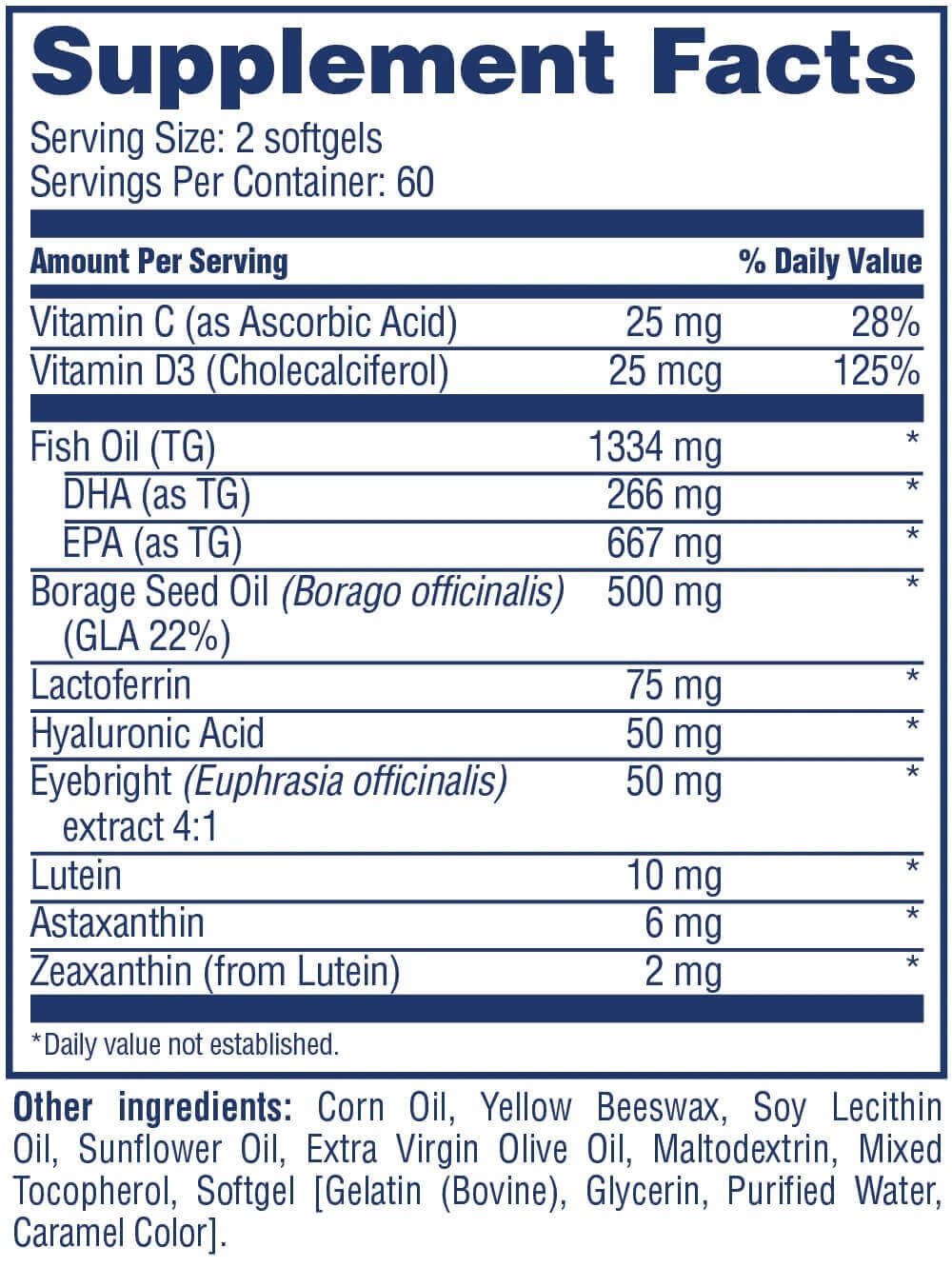 Ingredients and nutritional facts