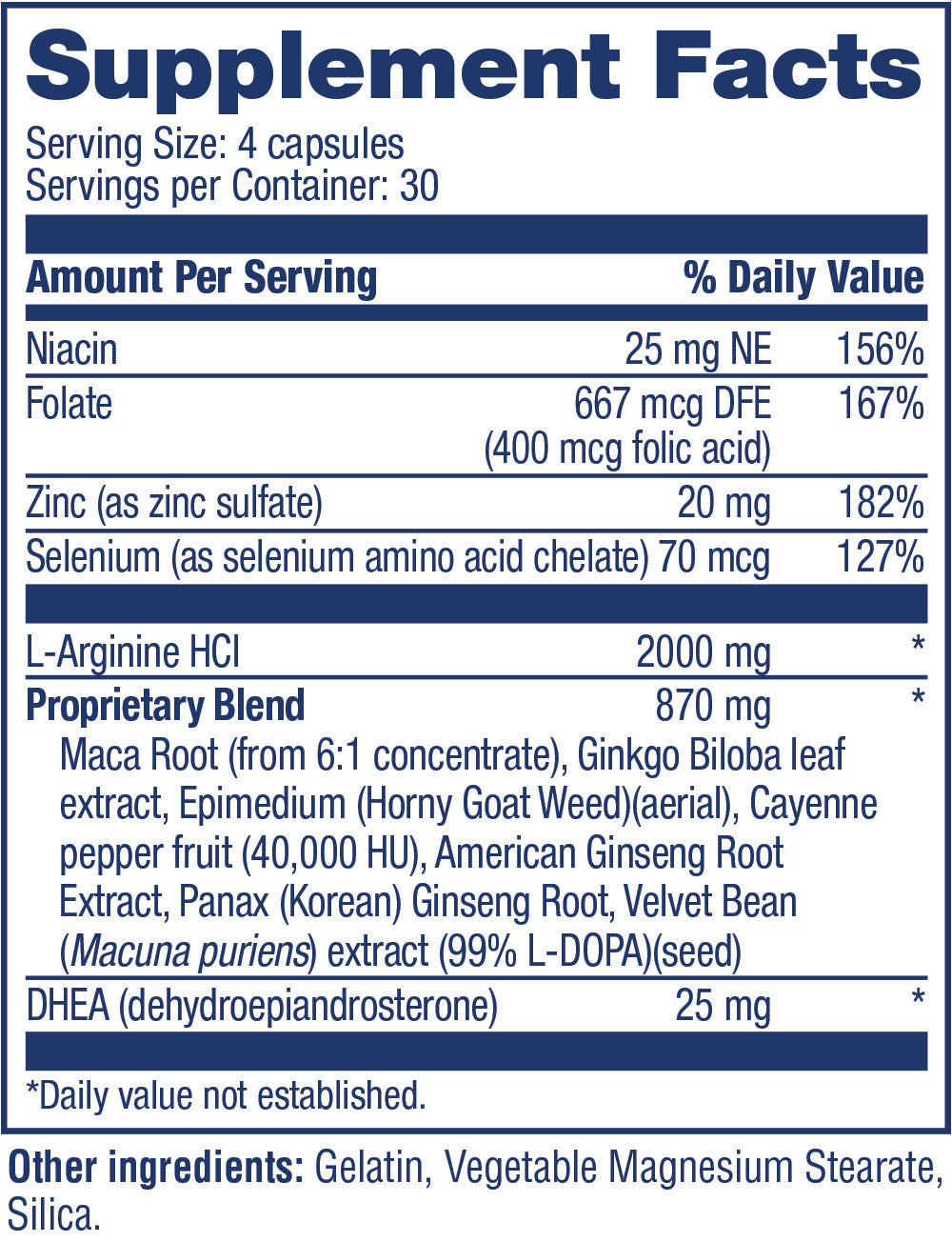 Ingredients and nutritional facts