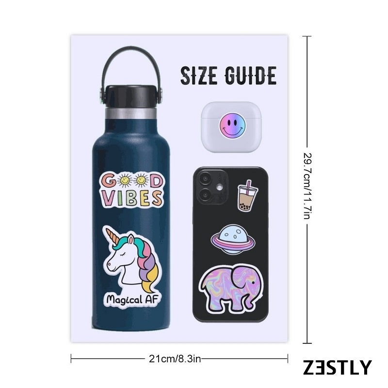 Custom Aesthetic Sticker Pack - Sizing