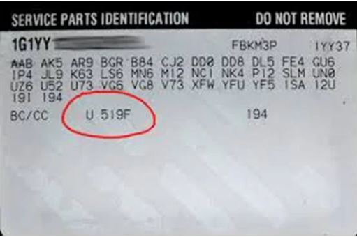 Saturn – Inside driver’s door jamb.Located on trunk lid.