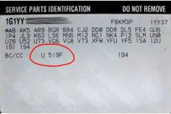 Saturn – Inside driver’s door jamb.Located on trunk lid.