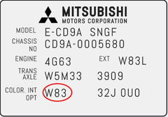 Mitsubishi – Under the hood.1st three characters in length, contain both numbers and letters.