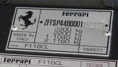 Ferrari – Located on deck lid.