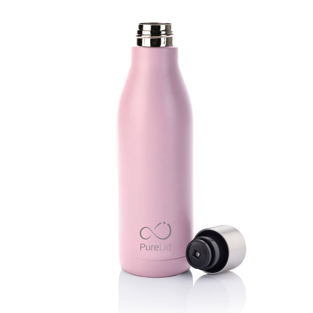 Billede af PureLid - Selvrensende UVC Vandflaske, 500ml - Pink