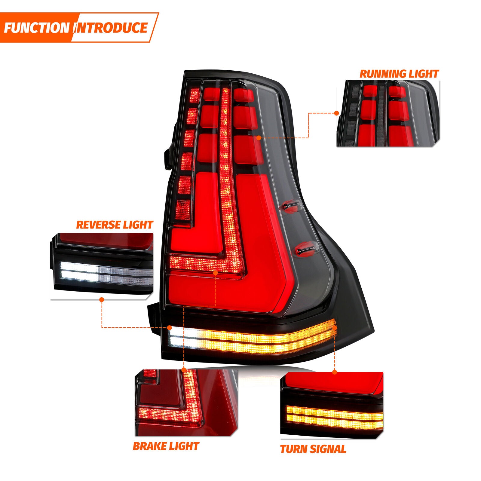 Lexus GX 460 2010-2020用Inginuity Time LEDテールランプ