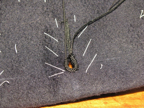 Hand-sewn button hole on a bespoke jacket