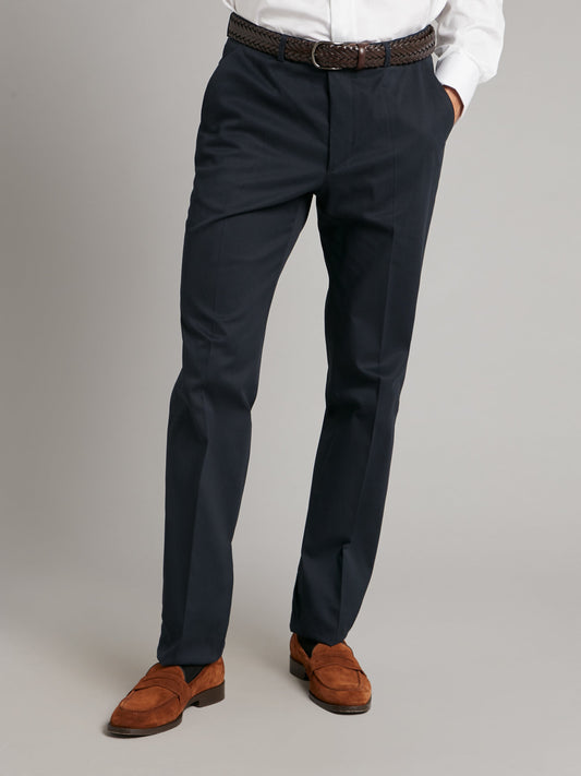 Pleated Suit Trousers - Navy Herringbone – Oliver Brown