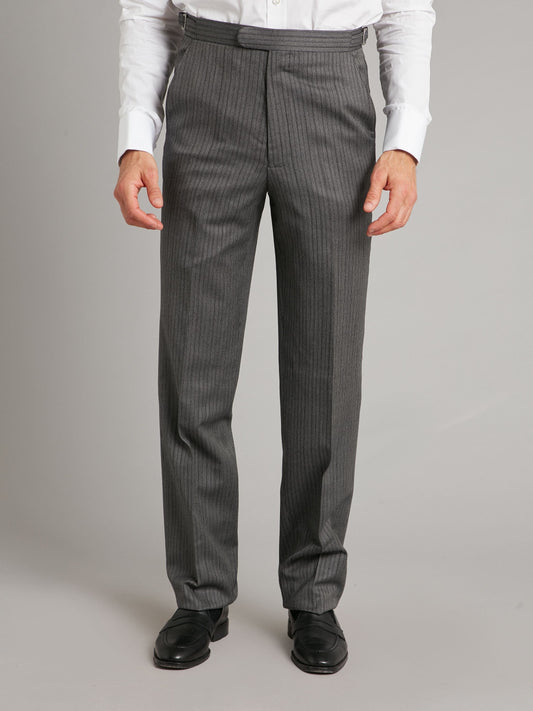 Torre | Torre Men's Modern Grey Stripe Morning Trousers - MENSWEARR