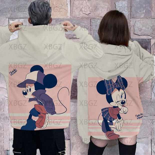 Disney Hoodies Minnie Mouse Sweatshirt Woman Women Clothing Mickey Men&#39;s Top 2022 Women&#39;s Fashion Y2k Couple Outfit Hoodie Print