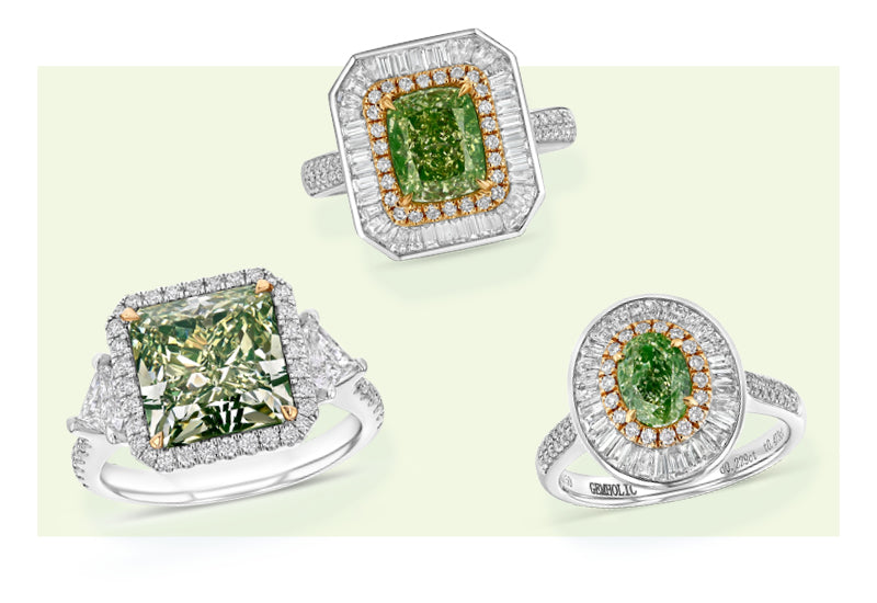 Green Diamond Engagement RIngs