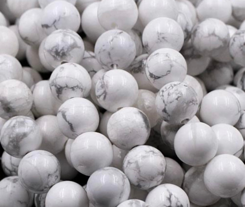 White Howlite Healing Beaded Bracelet - Build Your Own