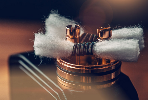 RDA Rebuildable with cotton in atomizer shot