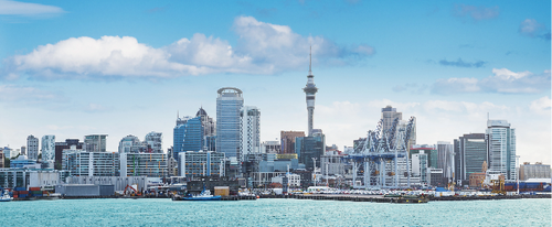 Auckland city image on blue fine day