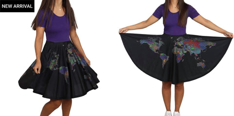 Collaboration with Svaha: a Grasshopper Geography world map on a dress