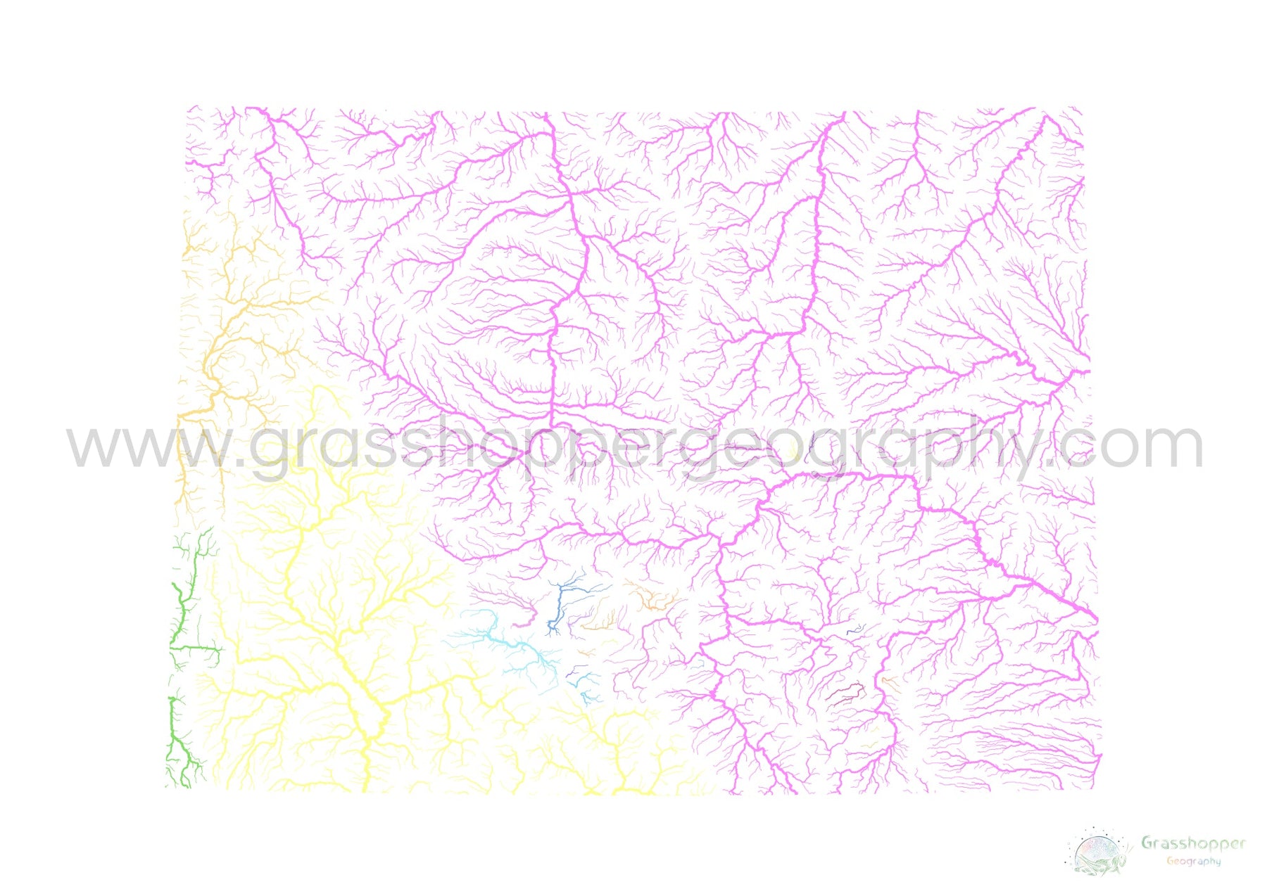 River Basin Map Of Wyoming Pastel Colours On White Fine Art Print By Grasshopper Geography Licensable 4 1800x1800 ?v=1652729494