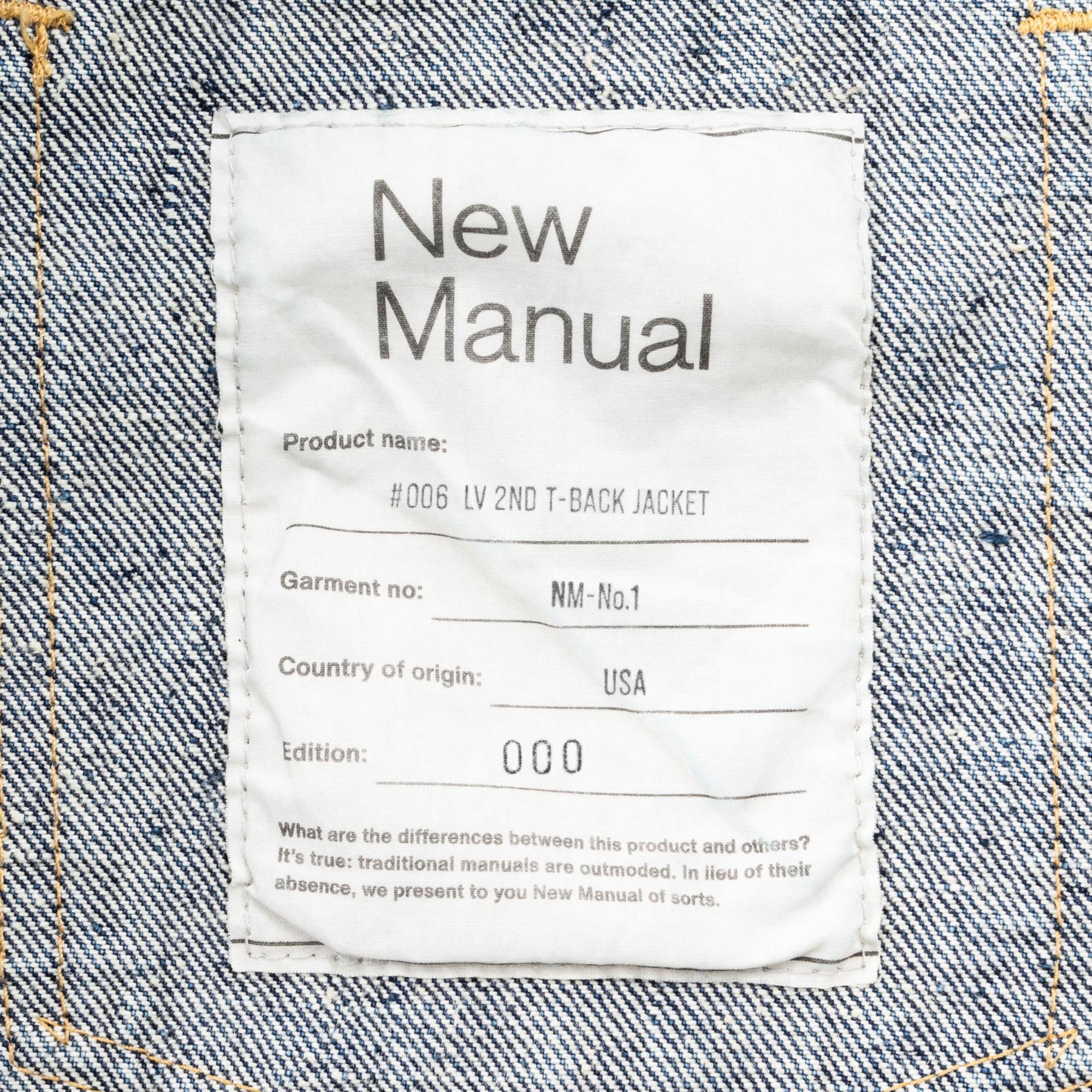 New manual 006 LV 2ND T-BACKデニムジャケット り | punkinfutz.com