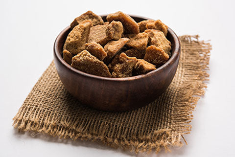 Sugarcane Jaggery in a traditional bowl