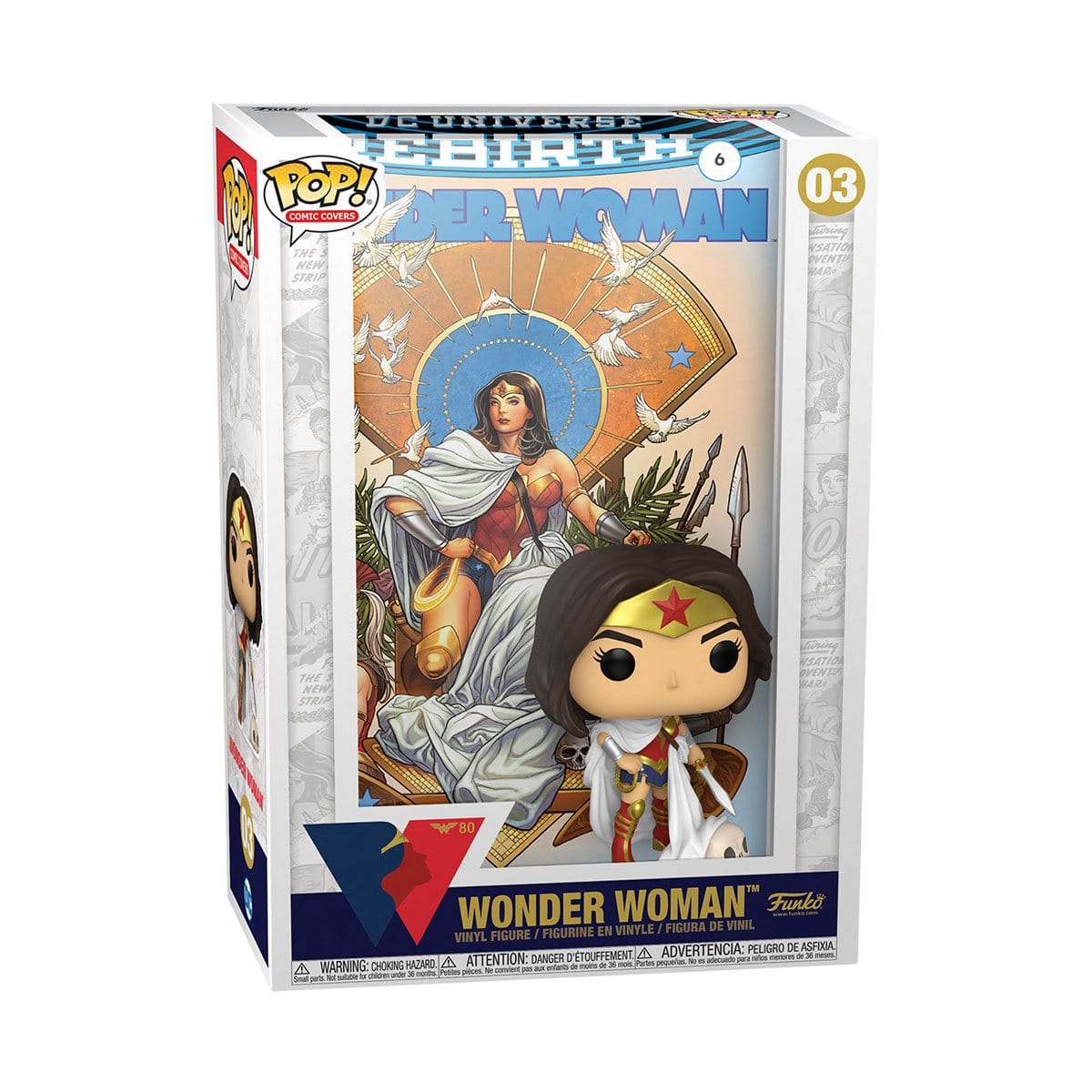 Wonder Woman 80th Anniversary White Lantern Glow-in-the-Dark Pop! Viny