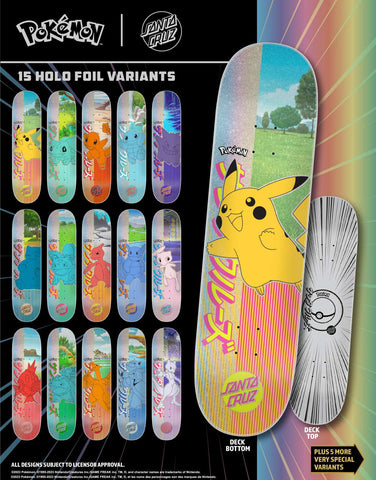 15 Pokemon x Santa Cruz Varient Skateboard Decks