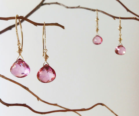 Boucles d'oreilles topaze rose