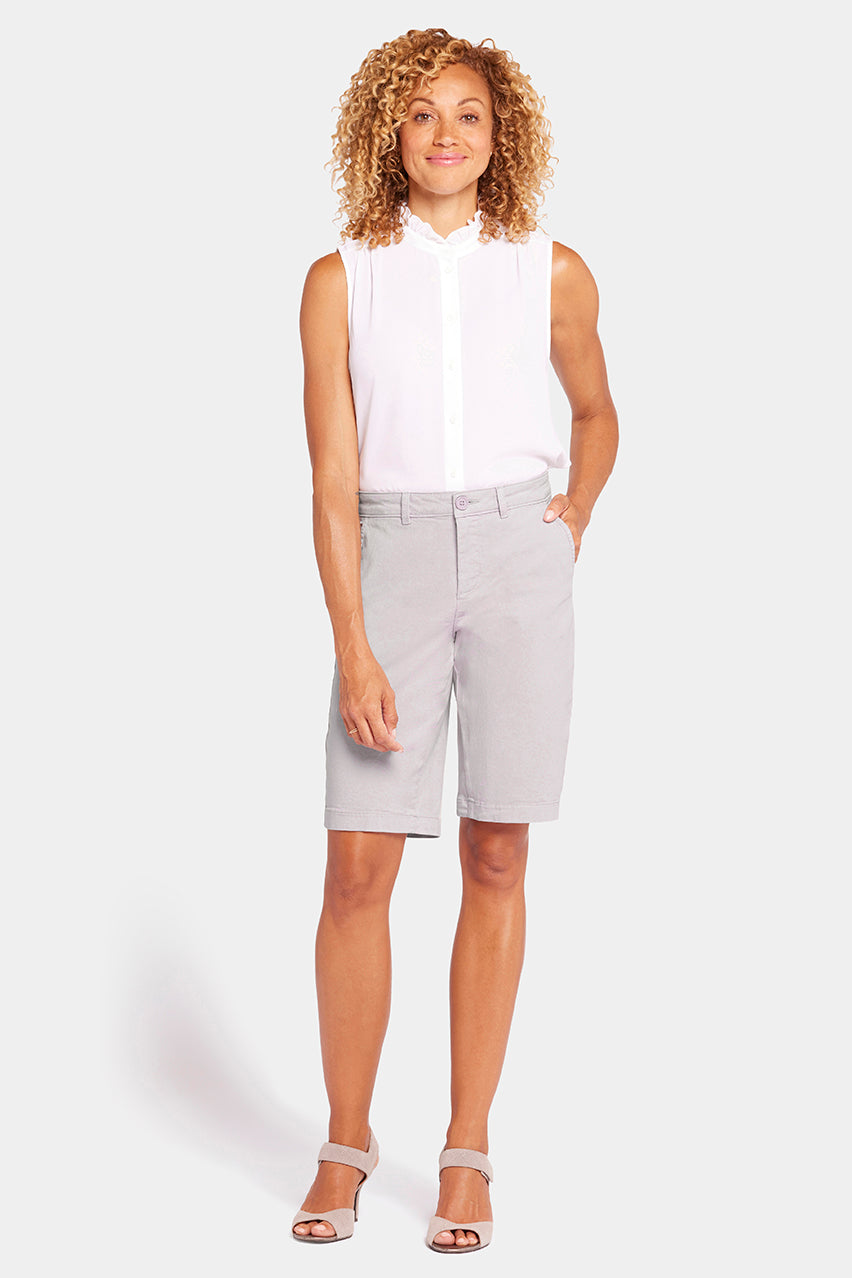 Bermuda Short in Stretch Twill | Pearl Grey afbeelding
